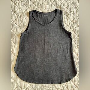 EILEEN FISHER Tank Top L Stretch Viscose Jersey Melange Tunic Charcoal Gray